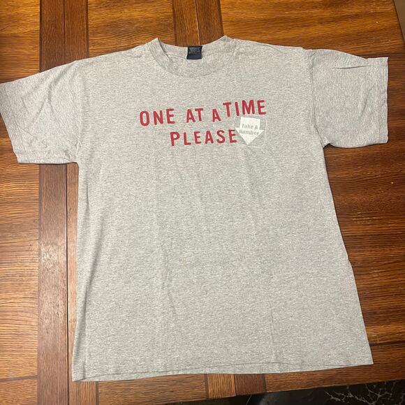 Aéropostale Vintage Large "ONE AT A TIME PLEASE" Dating T-Shirt Gray Y2K - Picture 6 of 7